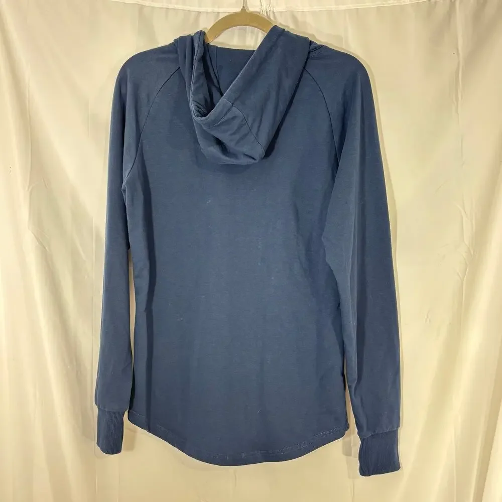 Gymshark Training Zip Hoodie Navy Medium Women Athletic Full Zip Sweatshirt - Picture 3 of 5